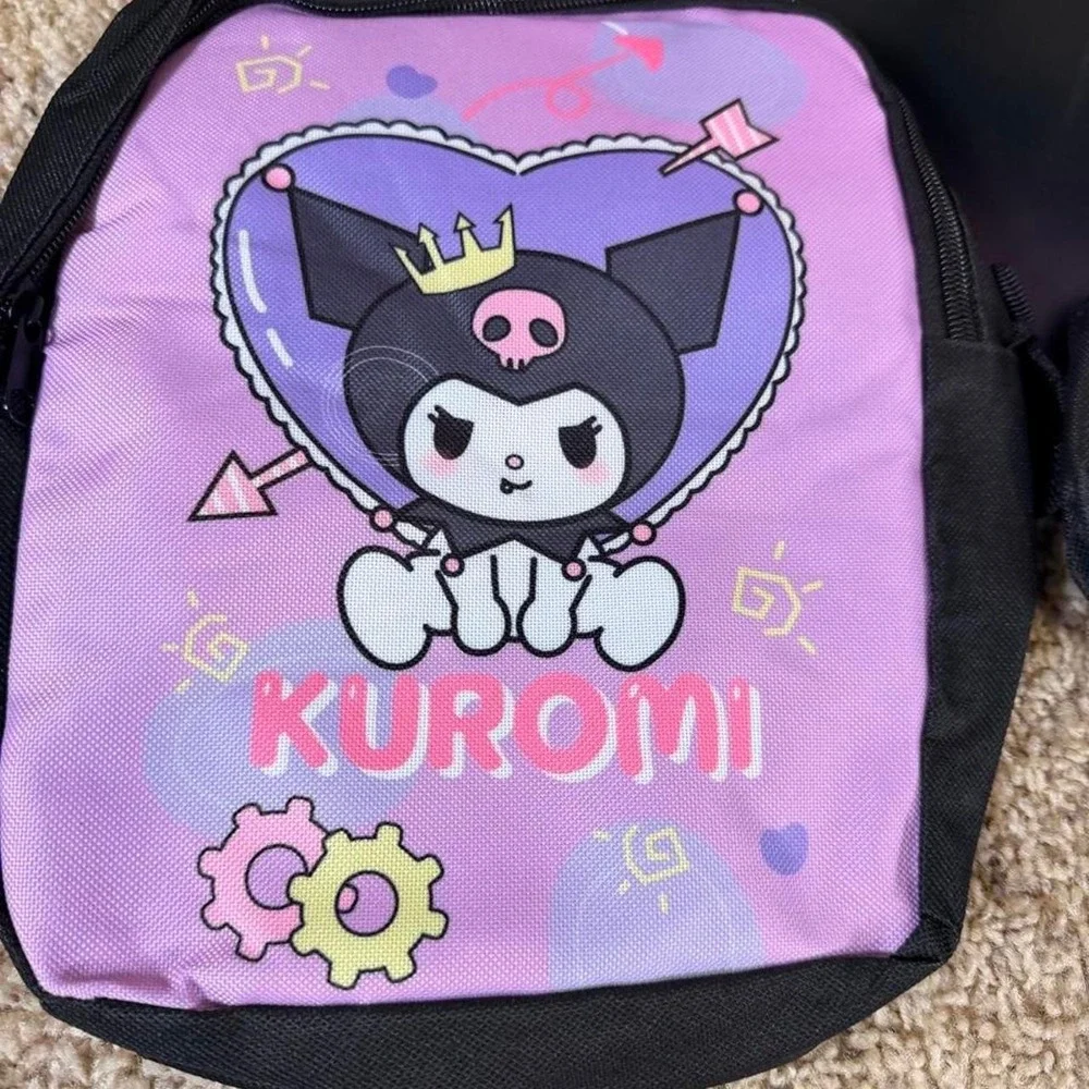 Sanrio Kuromi 3 Piece Backpack Set Lunch Bag Pencil Case